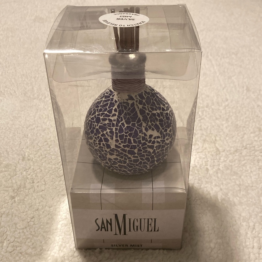 NWT San Miguel Silver Mist purple mosaic oil diffuser set